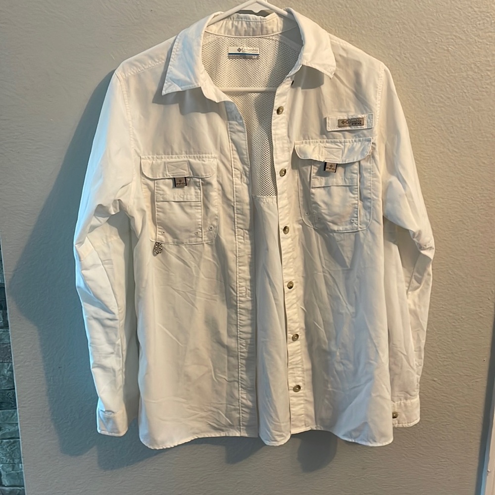 Columbia PFG Women’s Bahama Fishing Sun Shirt sz Small white